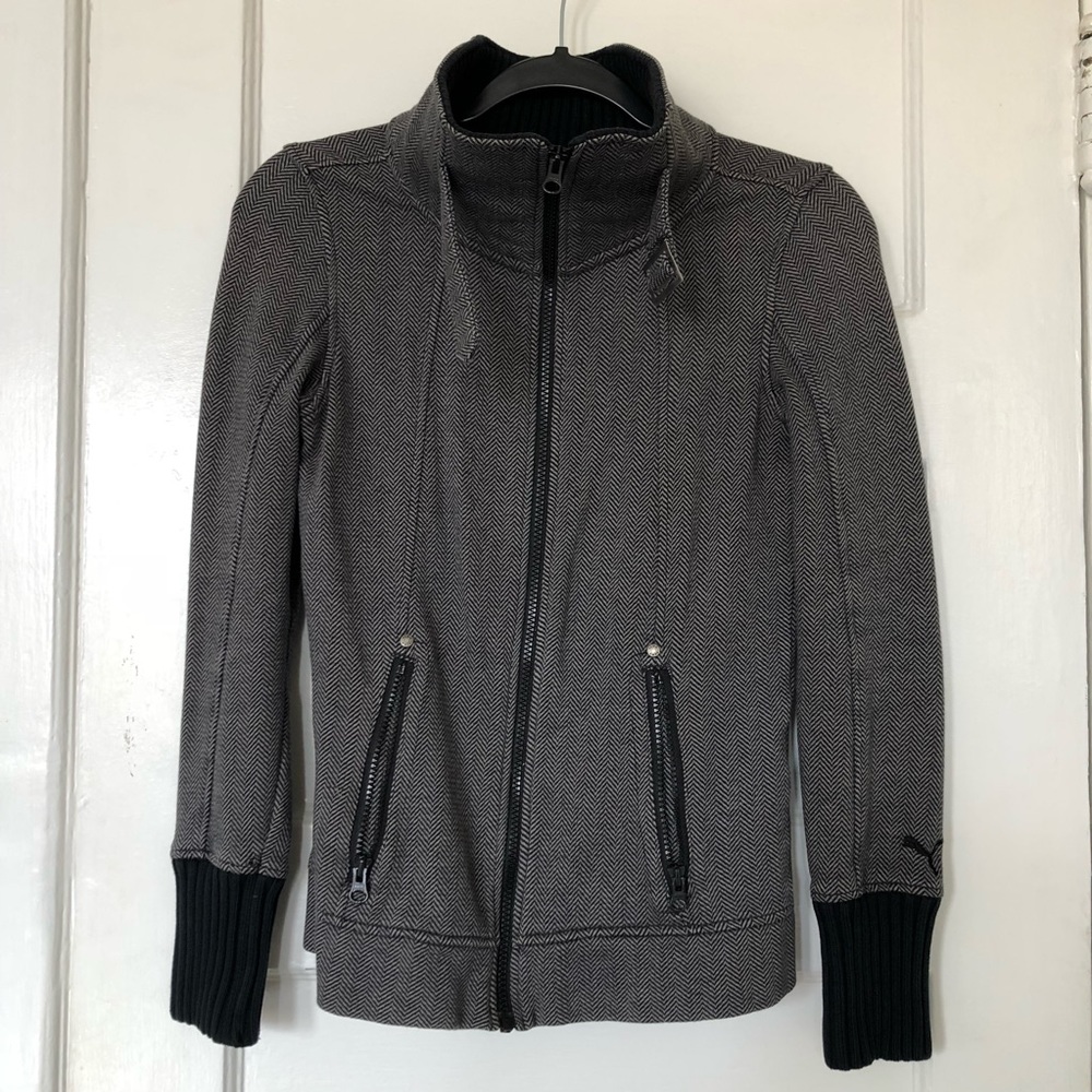 Puma herringbone cowl neck jacket